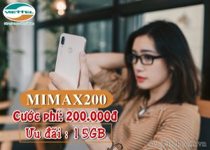 Miễn phí 15GB/tháng khi đăng ký gói Mimax200 Viettel